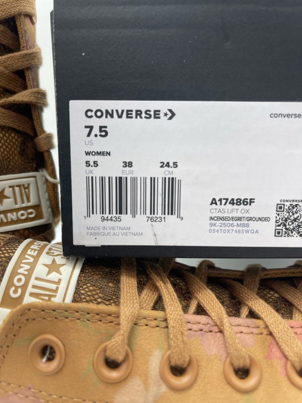 Converse CTAS Lift Ox Platform Sneakers Incensed Egret Grounded A17486F Low Top - Picture 14 of 16